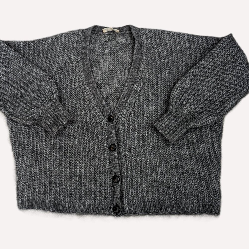 Sezane Gray V-Neck Sweater